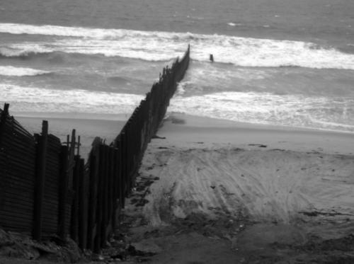 Metal Fence Along Border at Imperial Beach