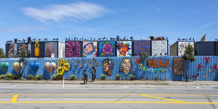 Mural on Hunter Point Boulevard in San Francisco.