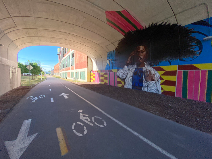 Opened in 2009, the Dequindre Cut Greenway is a two-mile urban recreational path that offers a pedestrian link between the East Riverfront, Eastern Market, and several residential neighborhoods.