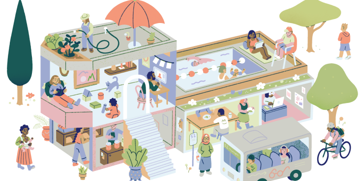 Illustration by Sophia Foster Dimino for SPUR's Regional Strategy. 