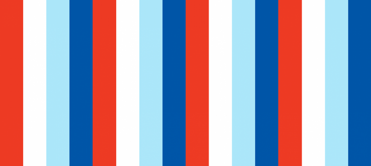 red, white and blue stripe graphic