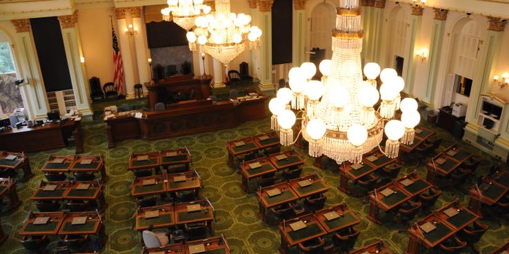 The inside of the California State Capitol