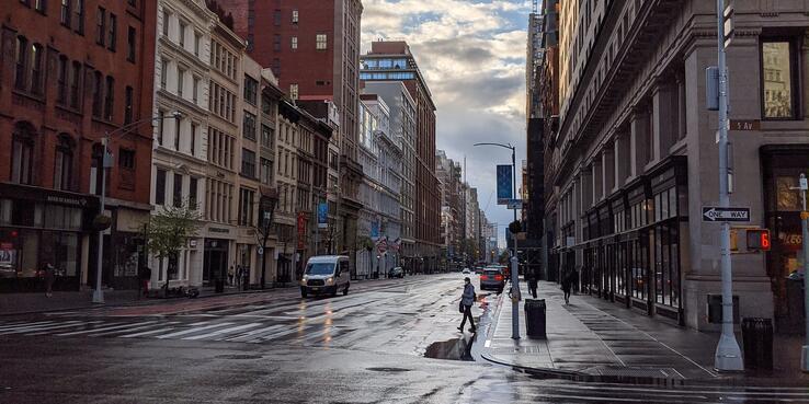 An empty street in Manhattan