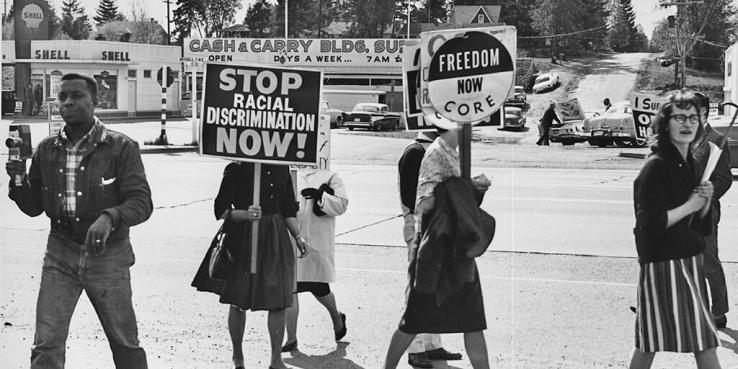 Protestors against racial discrimination