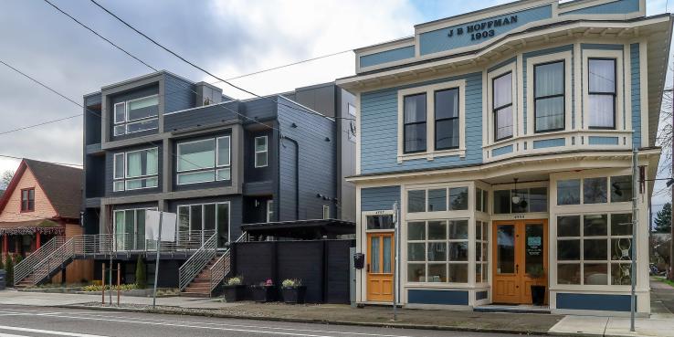Missing middle housing: a new duplex next to a historic one
