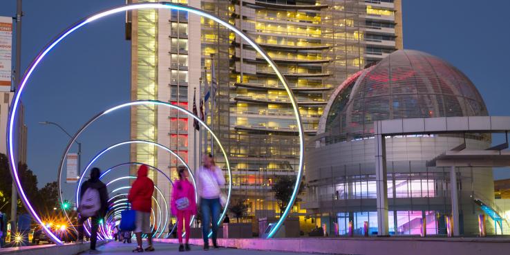 Lighting art in downtown San José