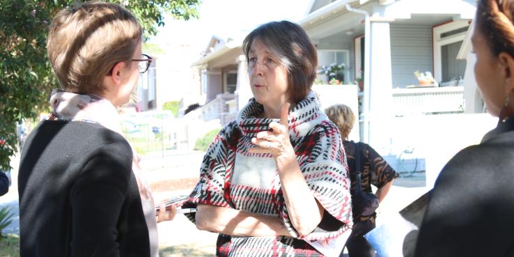 Senator Skinner chats with constituents.