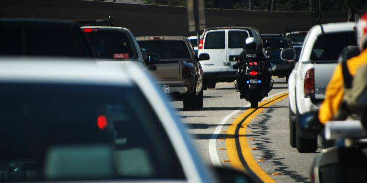 LAPD patrolling the highway