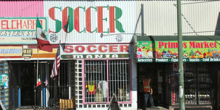 Colorful storefronts