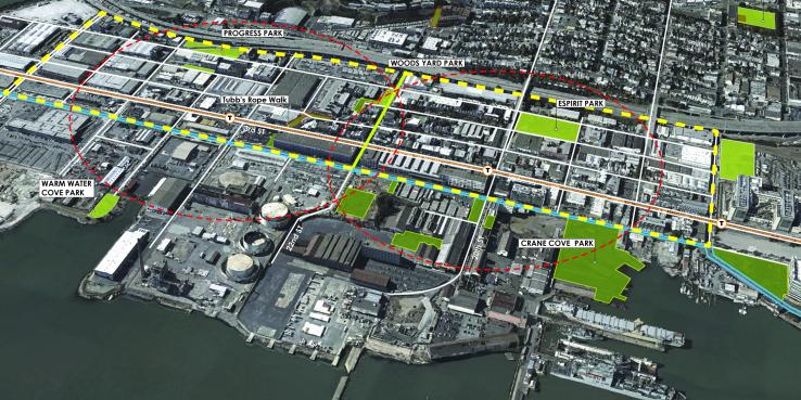 Dogpatch Public Realm Aerial Perspective