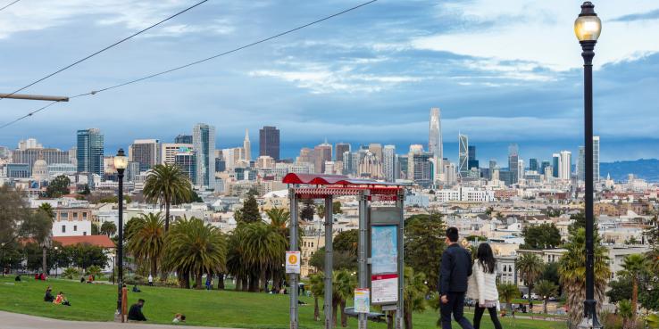 san francisco skyline from dolores