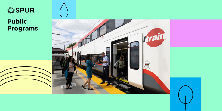 Passengers boarding a Caltrain electric train