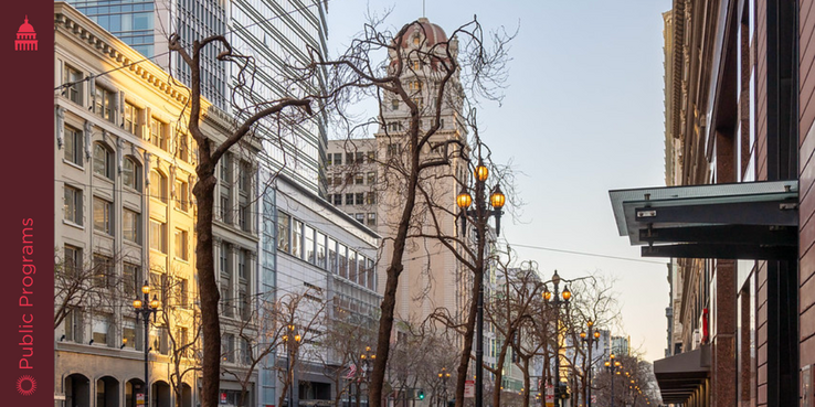 Image of Market St with tangled tree branches