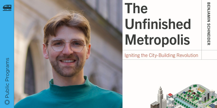 An image of the author and the book title