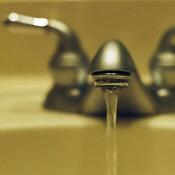 Water running out of a tap