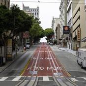 An empty street in downtown San Francisco