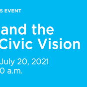 Event title and program date on a light blue background header