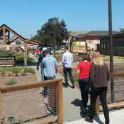 People walking through City Slicker Farm