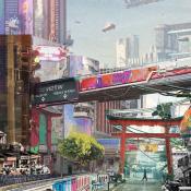futuristic view of San Francisco's Japantown.