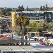 Aerial view of San Jose flea market