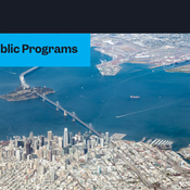 Aerial view of San Francisco, Yerba Buena Island, the Bay Bridge, Alameda, Oakland, and the Greater East Bay.