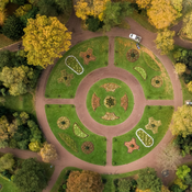 Image of a circular city. West Park, Wolverhampton, United Kingdom