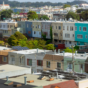 Images of apartment buildings around Outer Mission, San Francisco