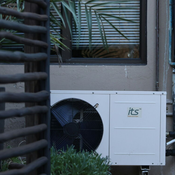 Image of heat pump at a residence