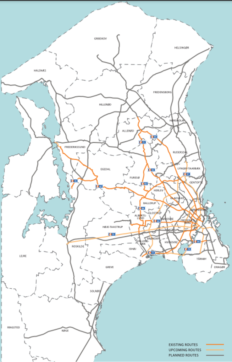 The Capital Region of Denmark’s Cycle Superhighway Network