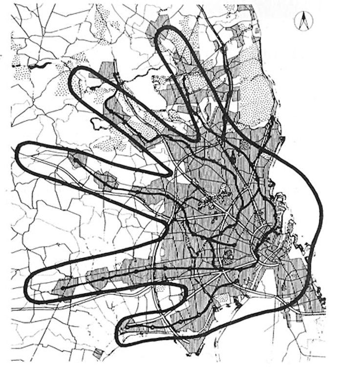 An illustration of the 1947 Finger plan