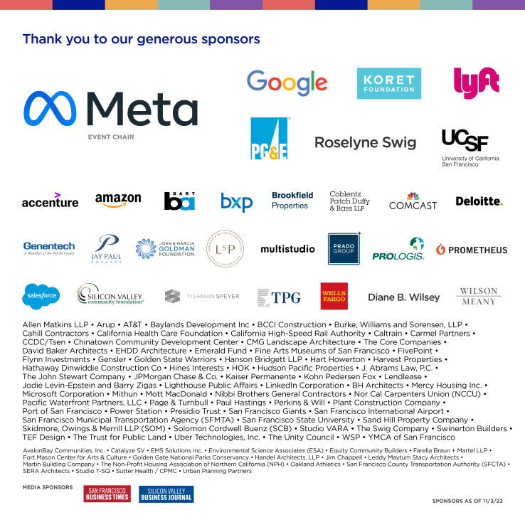 Sponsors as of Nov. 8