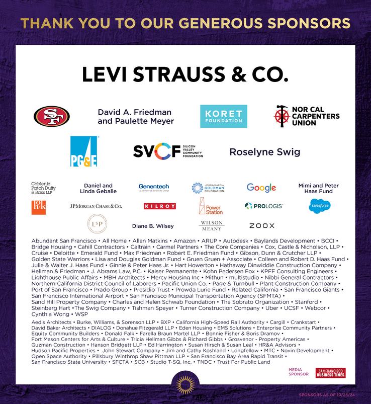 Sponsors as of October 23, 2024