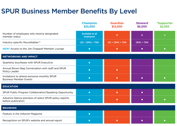 SPUR Business Member matrix
