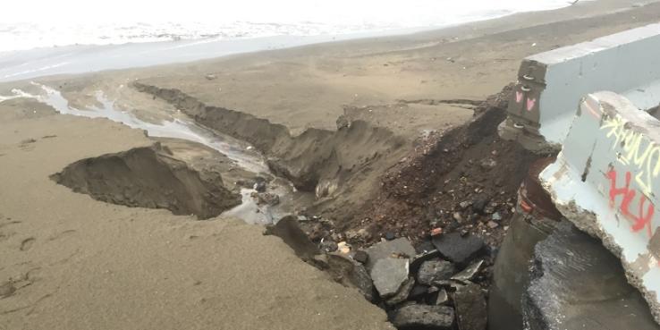 Sand placement by the PUC acting as buffer to coastal erosion.