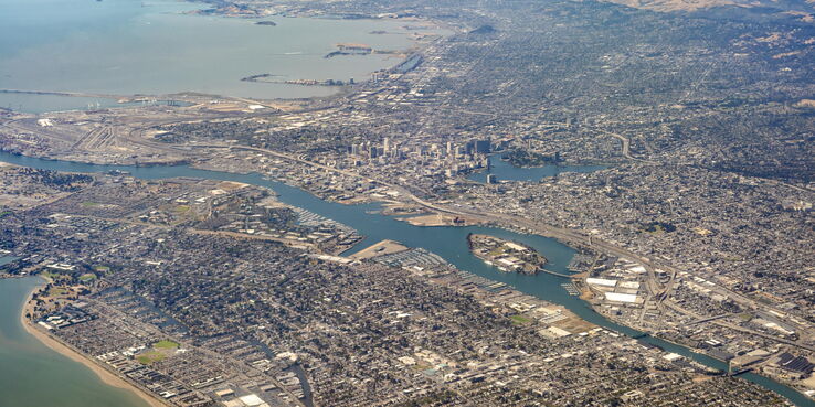 overhead shot of oakland