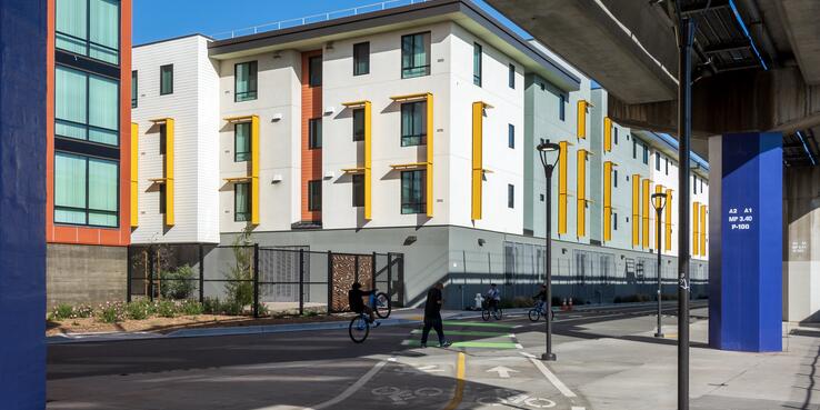 Multifamily housing next to a BART station in Oakland