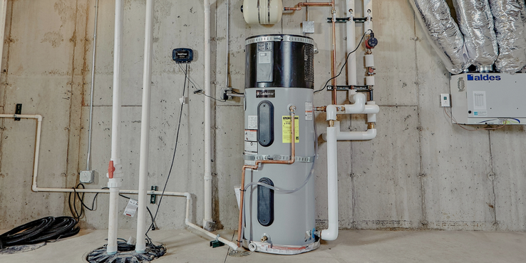 photo of a heat pump water heater