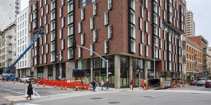Affordable housing development for low-income families at 222 Taylor Street in San Francisco