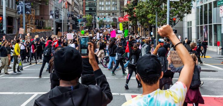 Equality protesters in downtown San Francisco