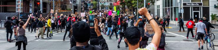 Equality protesters in downtown San Francisco