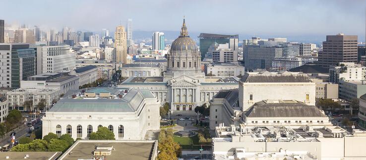 San Francisco skyline centering on City Hall