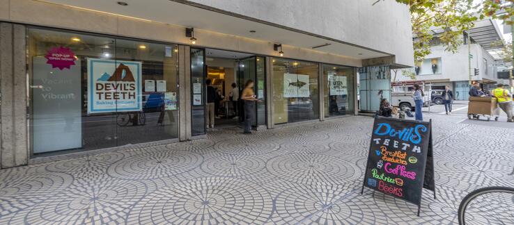 Photo of a locally owned bakery storefront in downtown San Francisco
