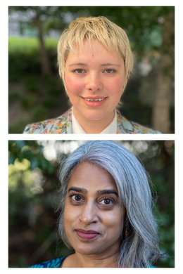 Headshots of Erika McLitus and Sujata Srivastava