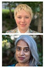 Headshots of Erika McLitus and Sujata Srivastava