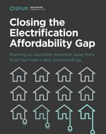 Report cover with illustration of houses plugging into electric energy