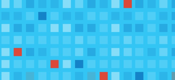 Red and blue square tiles in various shades