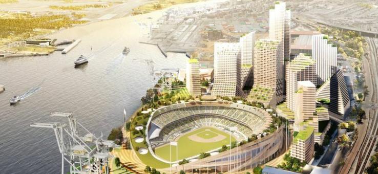 computer rendering of howard terminal ballpark in oakland