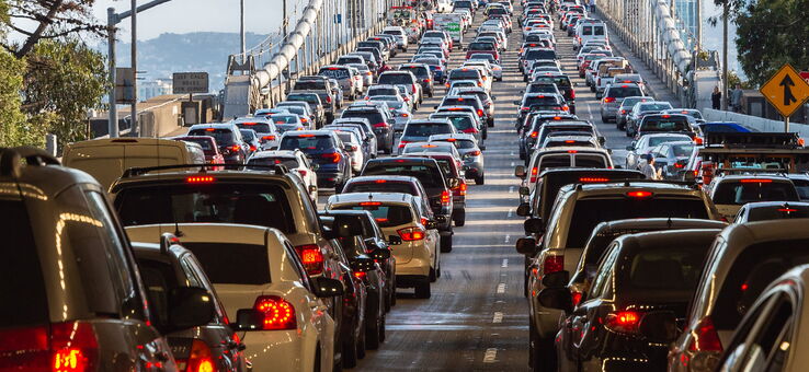 photo of traffic congestion on the Bay Bridge
