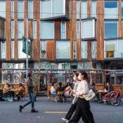 Slow streets with people walking - Hayes Street, San Francisco